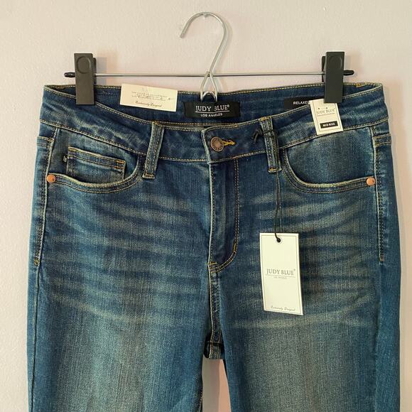 NWT Judy Blue Dark Wash Relaxed Fit Jeans High Waisted Slim Women's size 29 - Picture 3 of 13